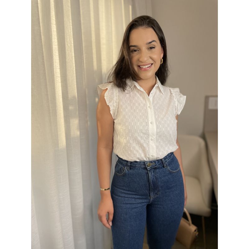 Camisa Nanda Algodão - Off White - 1530001 - LOJAELLE