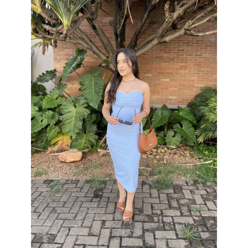 Vestido Eva sem Alças - Azul - 2440001 - LOJAELLE