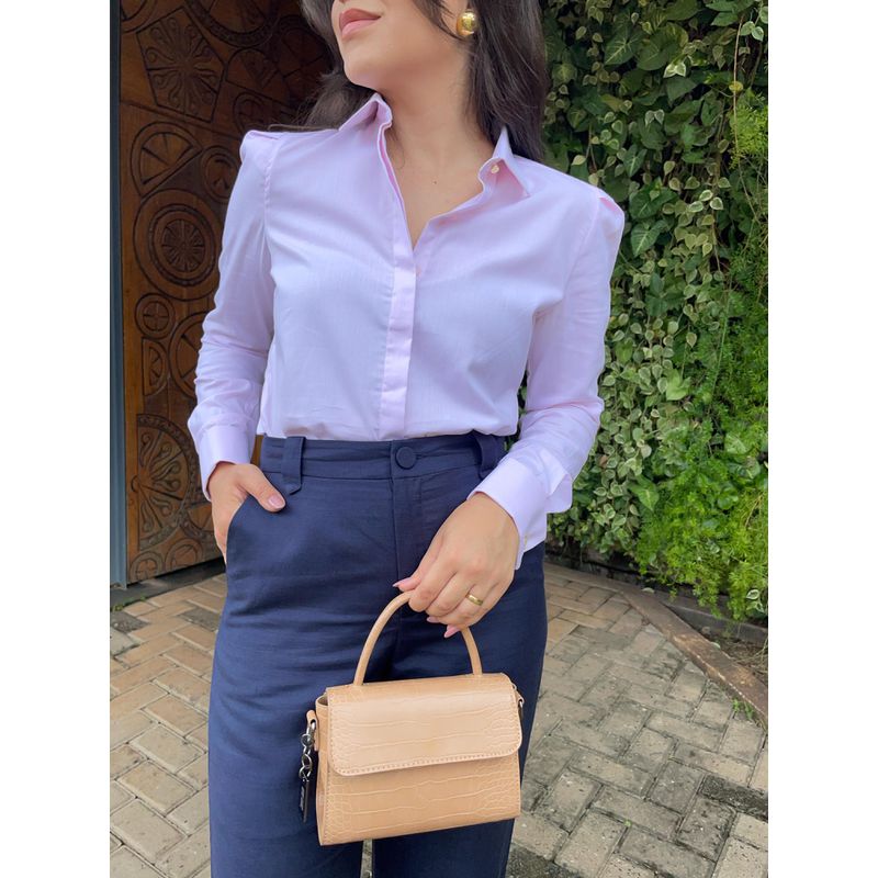 Camisa com Abotoadura Elise - Rosa - 2930001 - LOJAELLE