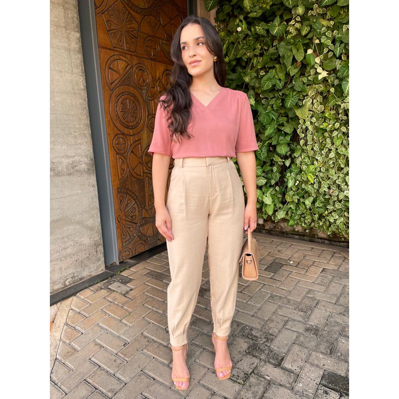 Calça Alfaiataria Cenoura Velma - Bege - 2900001 - LOJAELLE