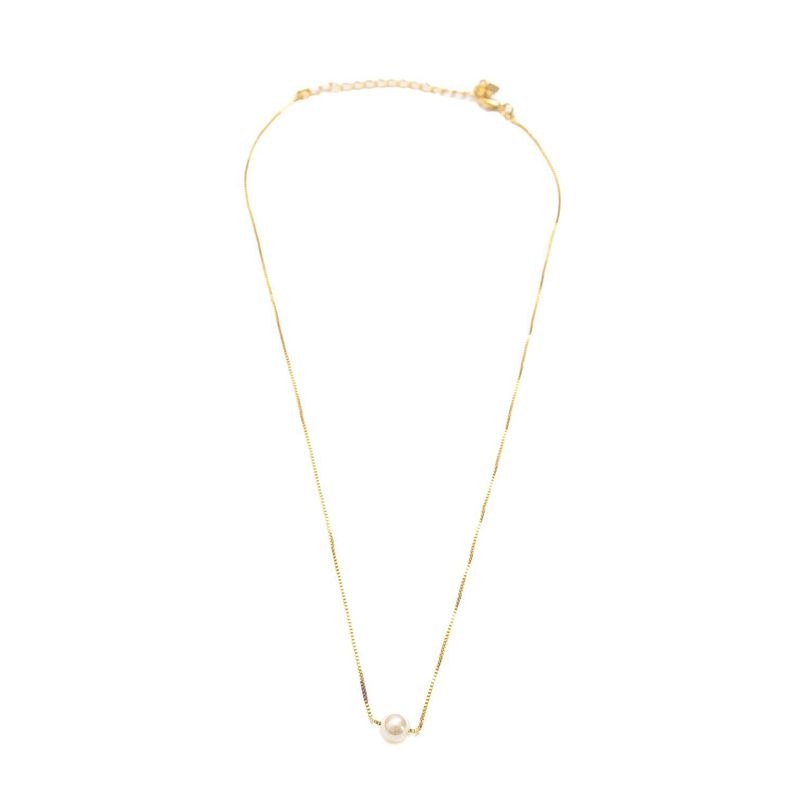 Colar M de Pérola com Banho em Ouro 18k Copia - 44... - LOJAELLE