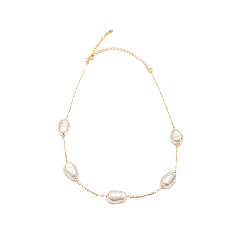 Colar Pérola Shell com Banho em Ouro 18k - 4400001 - LOJAELLE