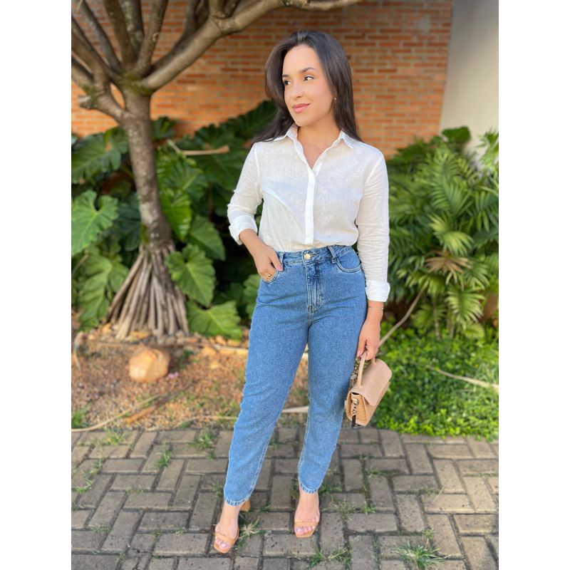 Calça Jeans Mom Livia - Azul - 2750001 - LOJAELLE