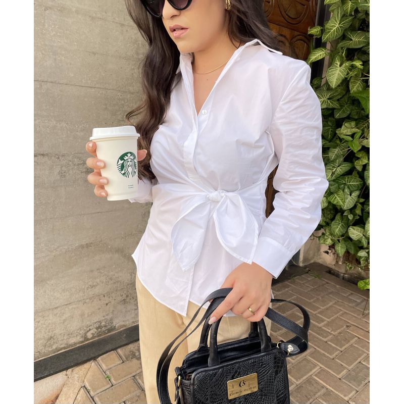 Camisa Giovana Algodão - Branco - 2260001 - LOJAELLE