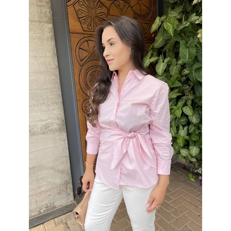 Camisa Giovana Algodão - Rosa Claro - 2250001 - LOJAELLE