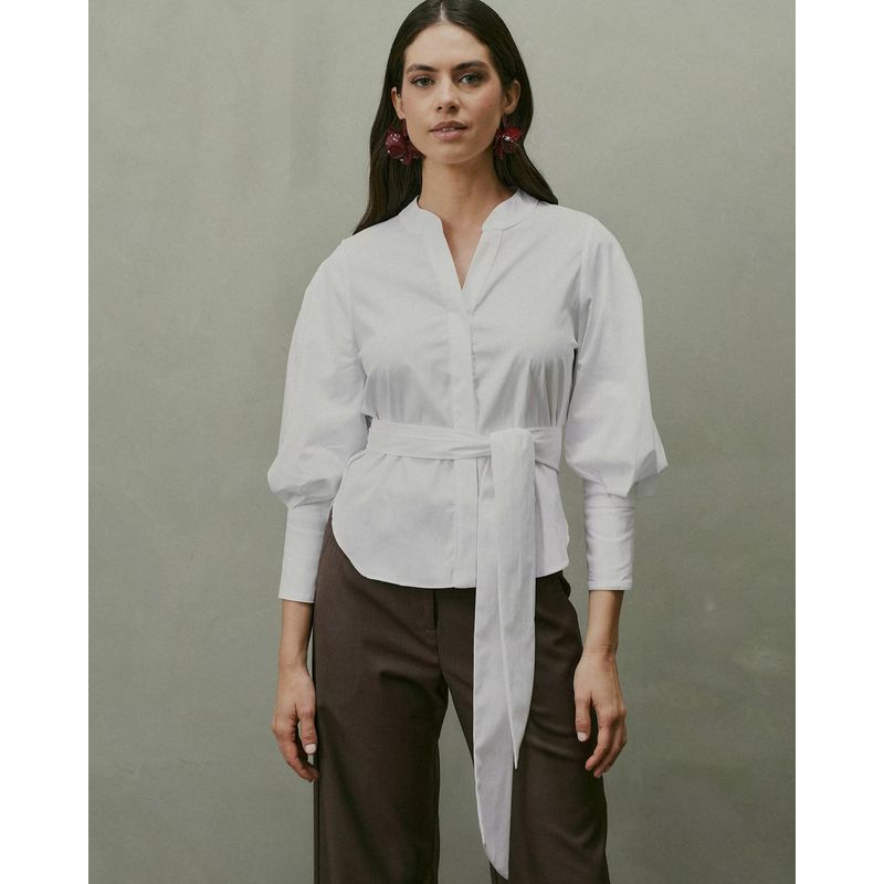 Camisa C Faixa Cristhie - Off White - 0006610006 - LOJAELLE