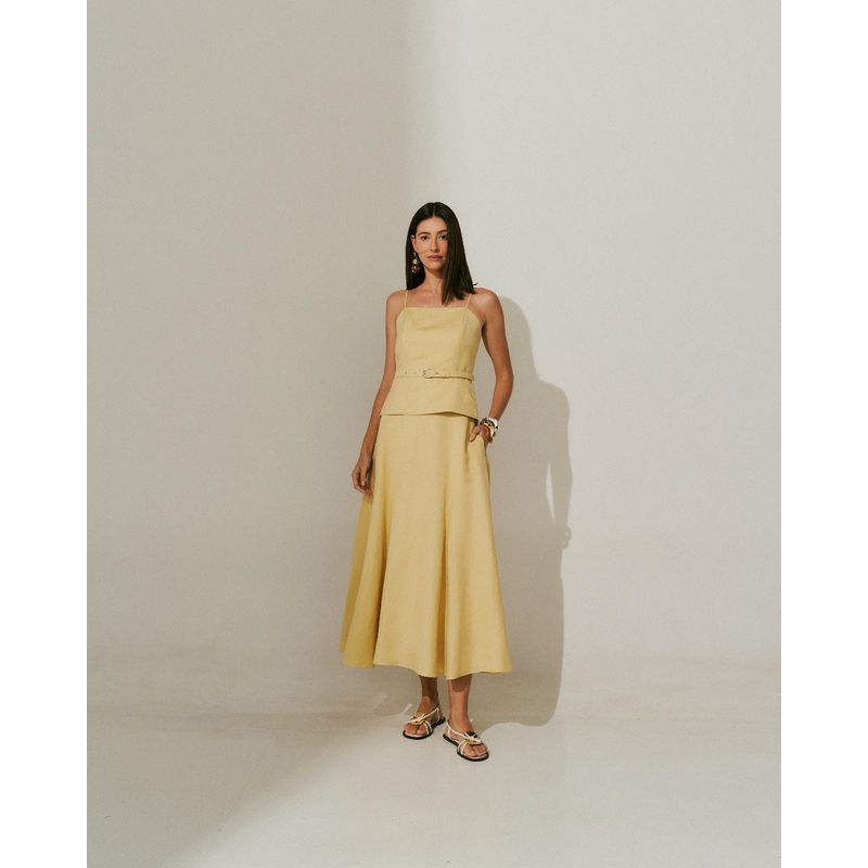 Conjunto Linho Adélia - Amarelo - 5720001 - LOJAELLE