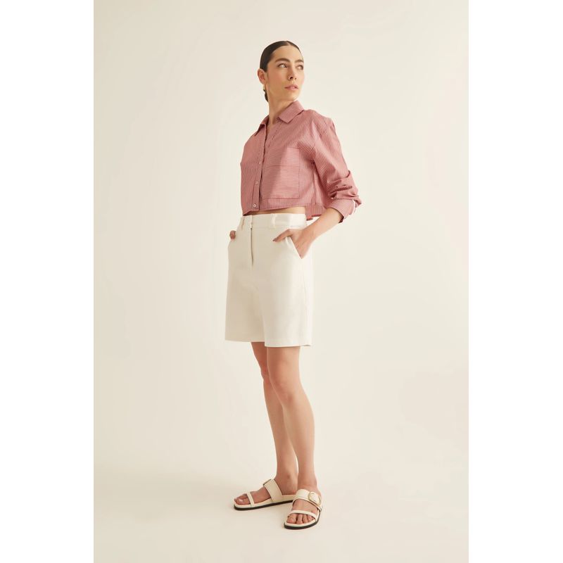 Bermuda Aya - Off White - 3570001 - LOJAELLE