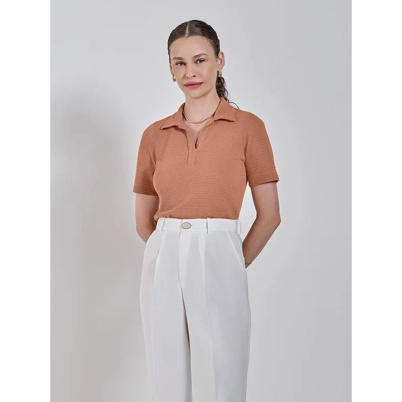 Blusa Polo Angelita - Nude - 0006990010 - LOJAELLE