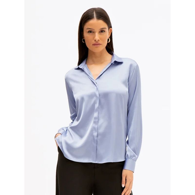 Camisa Super Confy Elenita - Azul Claro - 00071800... - LOJAELLE