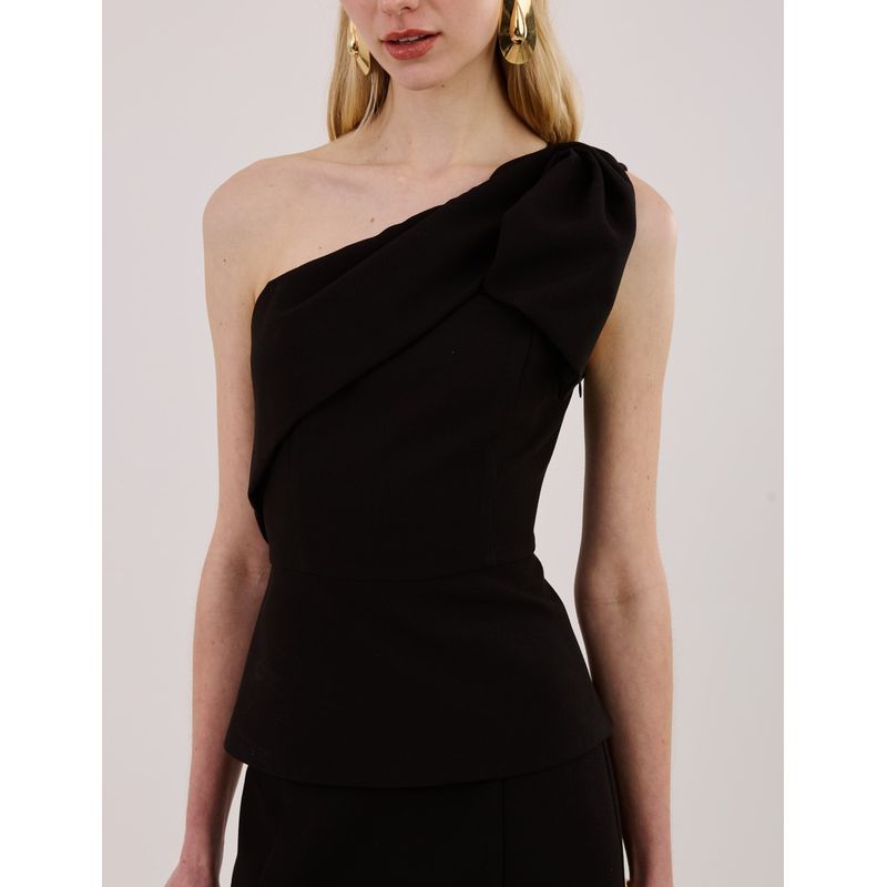 Blusa Gaia Alfaiataria - Preto - 0007310002 - LOJAELLE