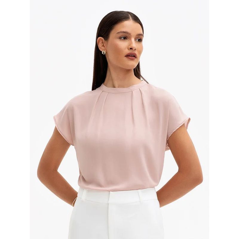 Blusa Crepe Analu - Rosa Nude - 0006840028 - LOJAELLE