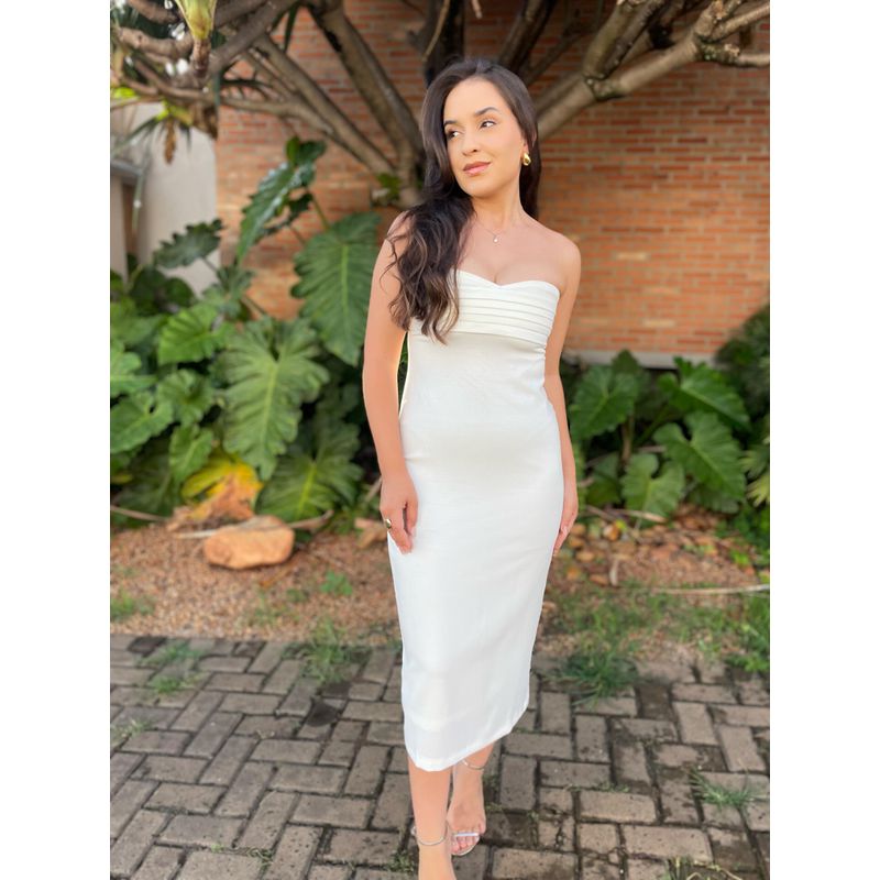 Vestido Eva sem Alças - Off White - 2450001 - LOJAELLE