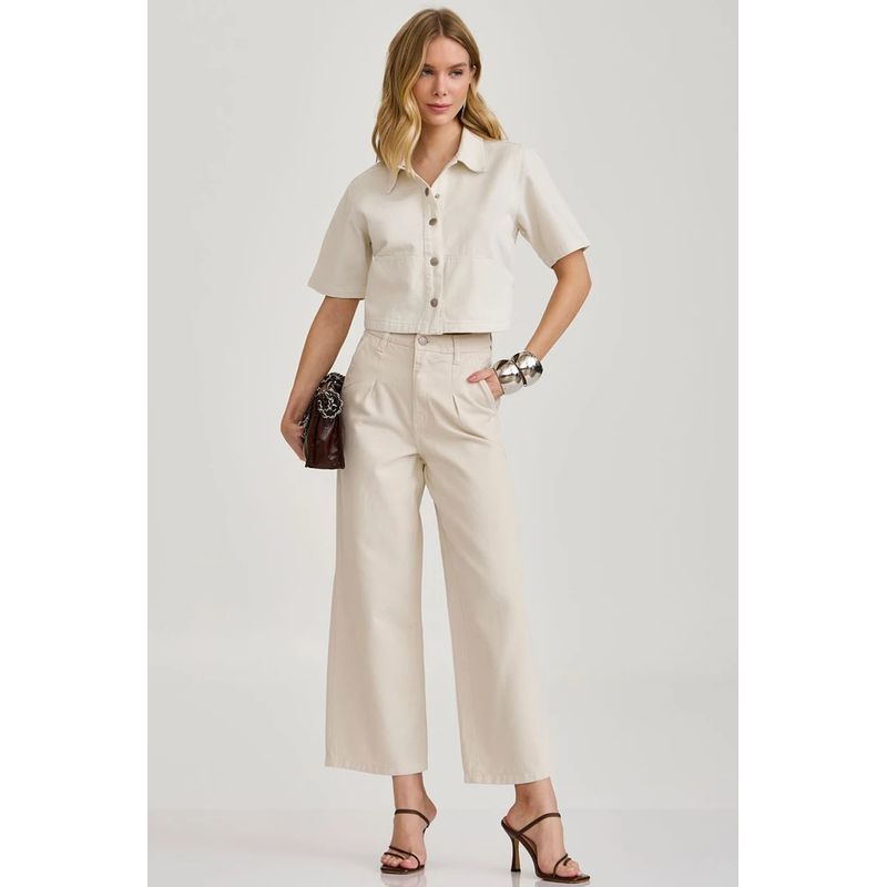 Calça Reta Alta Diana - Natural - 4970001 - LOJAELLE