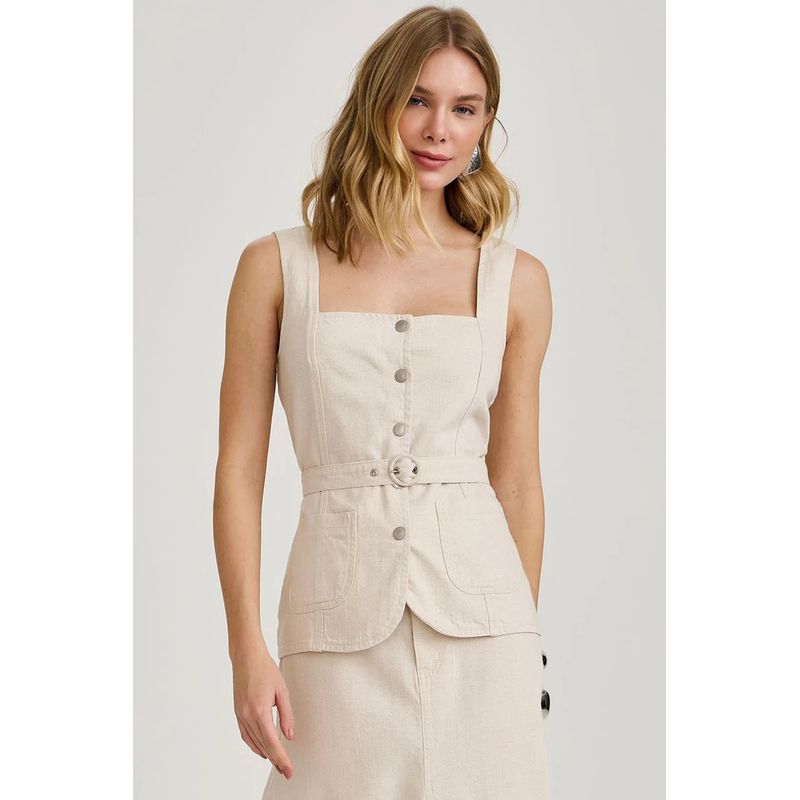 Colete Jamila - Natural - 4990001 - LOJAELLE