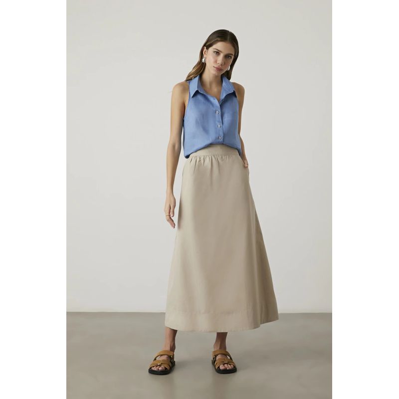 Camisa Linho Zoe - - Azul - 0006080015 - LOJAELLE