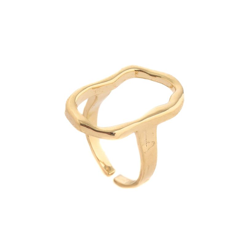 Anel Contemporâneo com Banho em Ouro 18k Copia - 4... - LOJAELLE