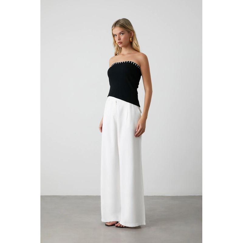 Calça Pantalona Milena - Off White - 4860001 - LOJAELLE