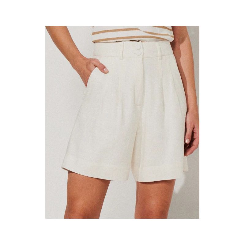 Short Linho Inês - Off White - 5660001 - LOJAELLE