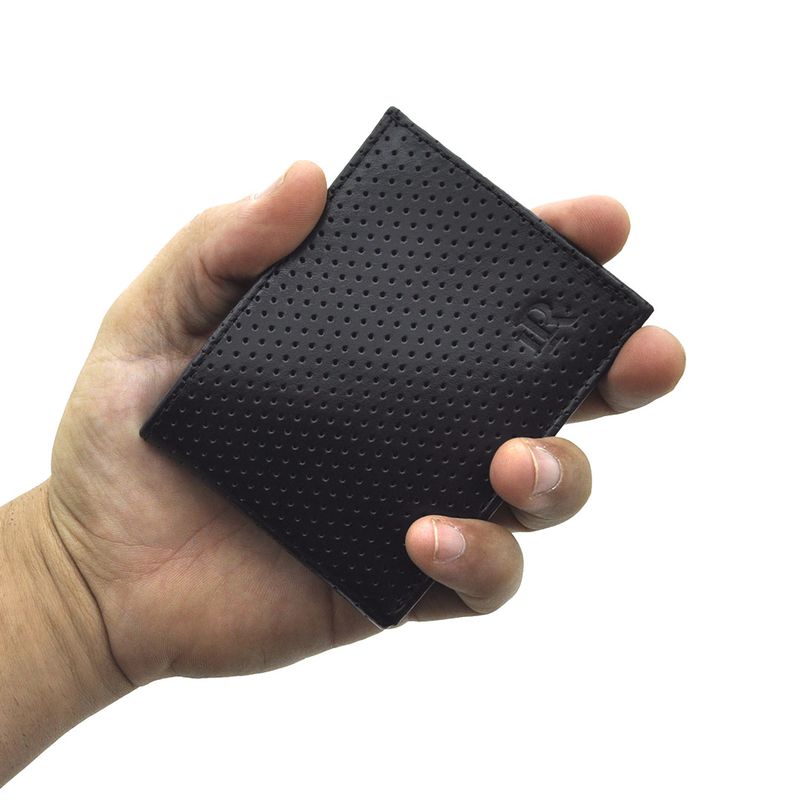 Carteira Furadinha Masculina Laroche em Couro - Preto