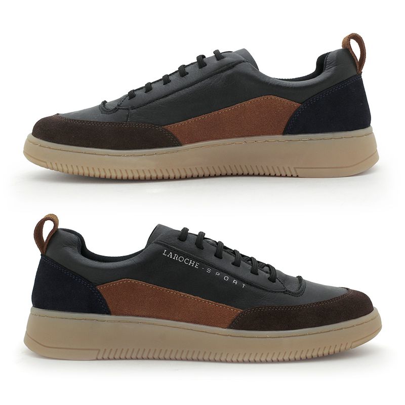 Sapatenis Masculino Apolo Colors em Couro - Preto | Calçados Laroche