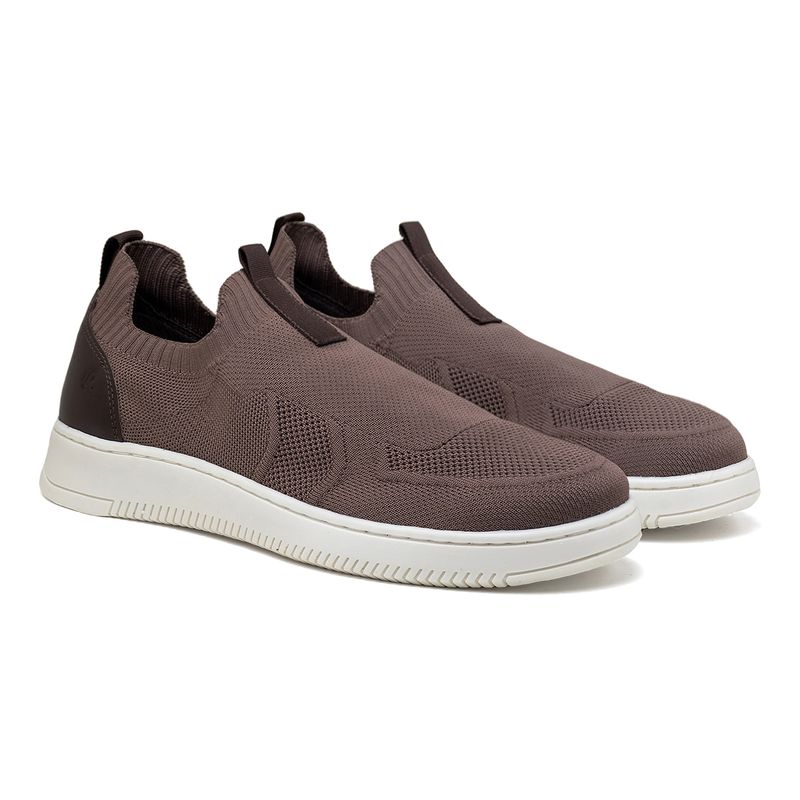 Sapatenis Masculino Apolo em Knit - Marrom E L