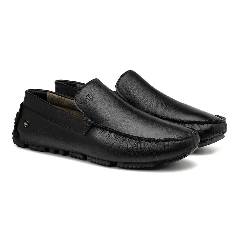 Mocassim Drive Laroche Bali em Couro - Preto E L