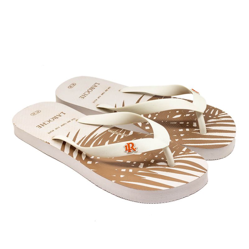 Chinelo Laroche Cairo Folhas - Tira Branca