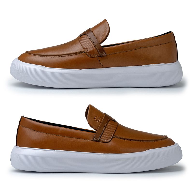 Slip On Cell Masculino em Couro - Whisky | Calçados Laroche