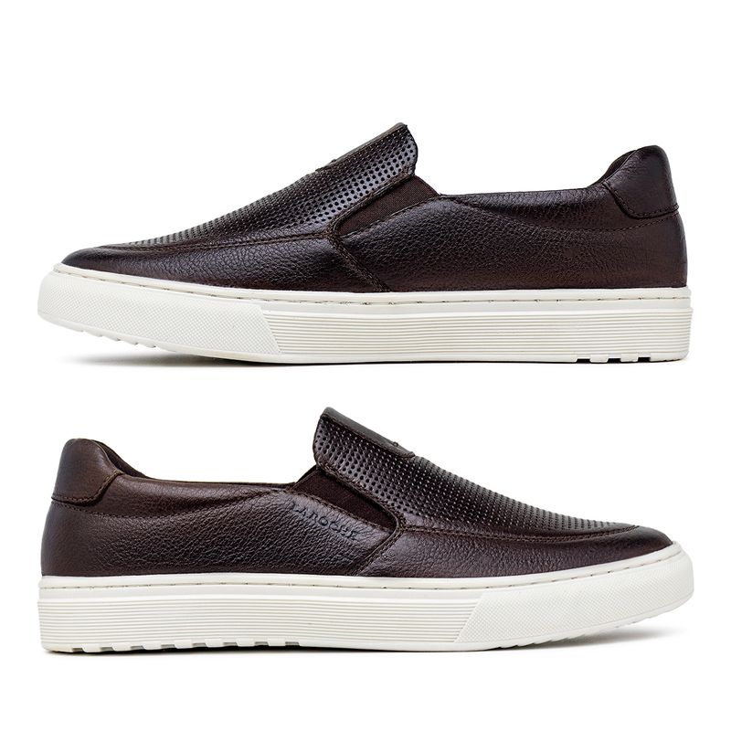 Slip On Masculino Laroche Connect em Couro - Café | Calçados Laroche