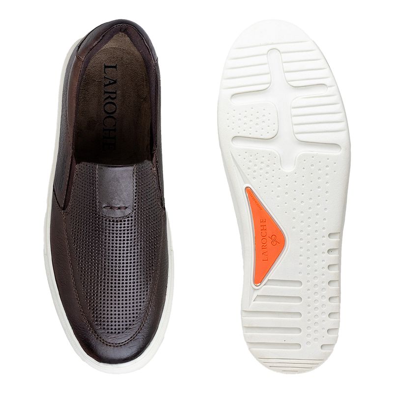 Slip On Masculino Laroche Connect em Couro - Café | Calçados Laroche
