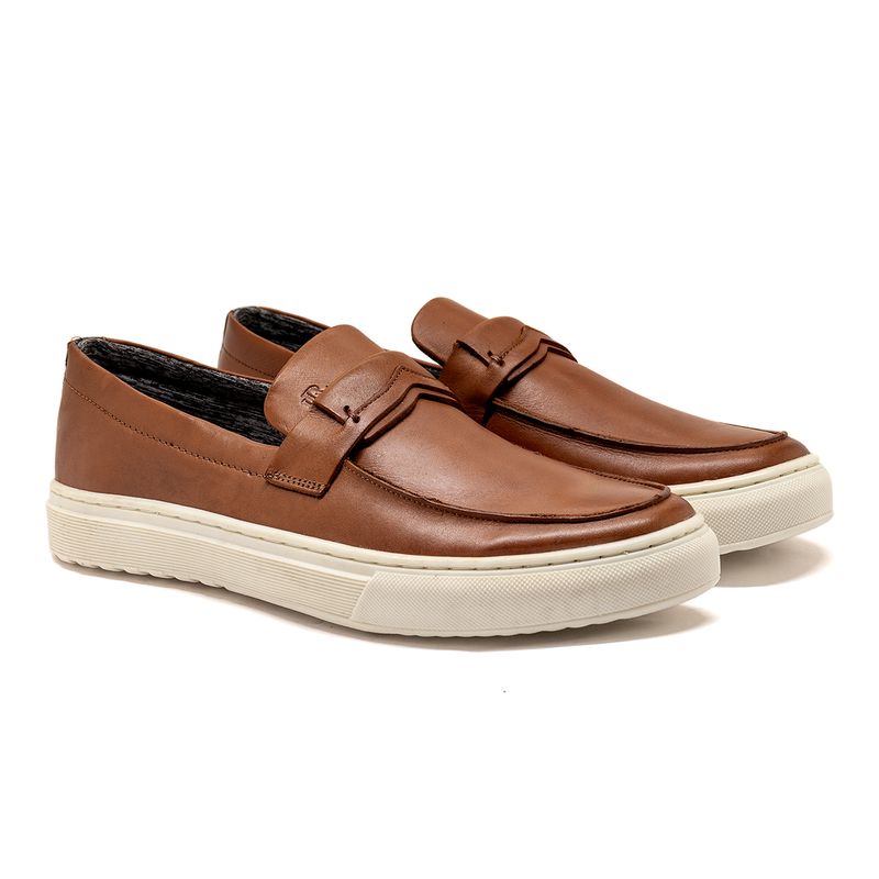 Slip On Loafer Laroche Connect em Couro - Whisky