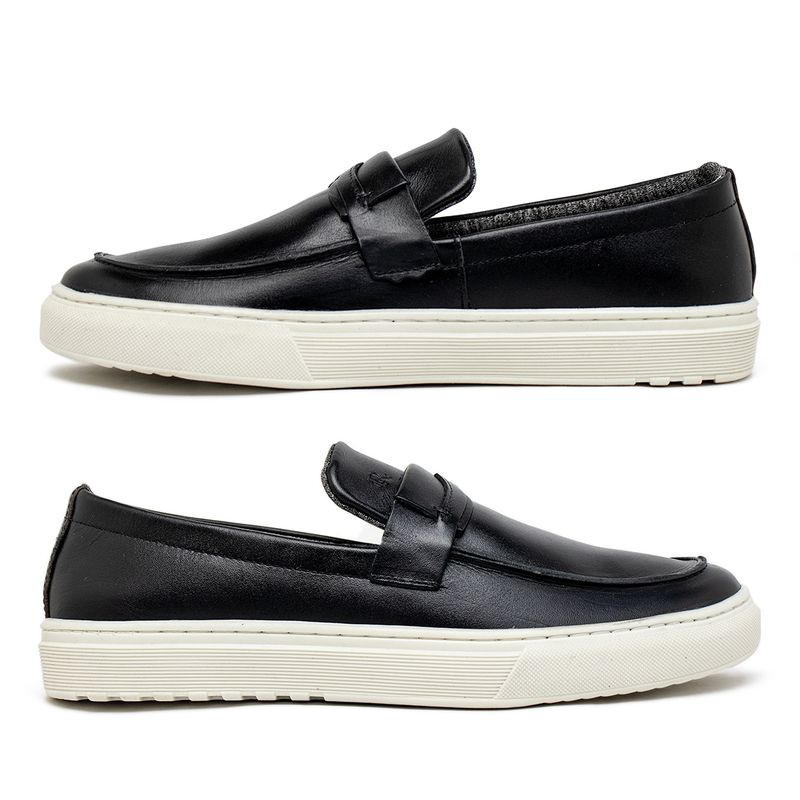 Slip On Loafer Laroche Connect em Couro - Preto | Calçados Laroche