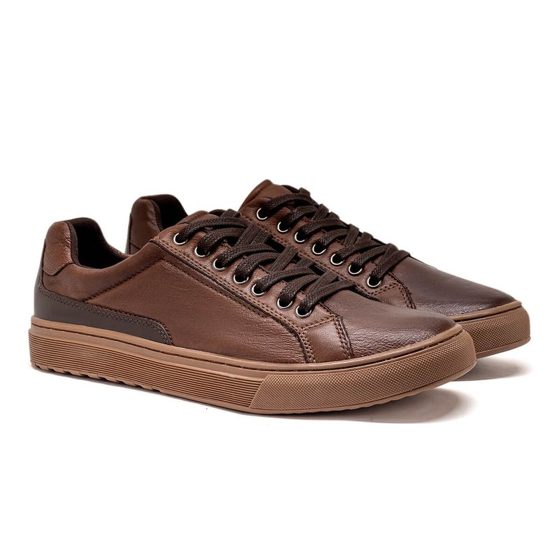 Sapatenis Casual Laroche Connect em Couro - Chocolate
