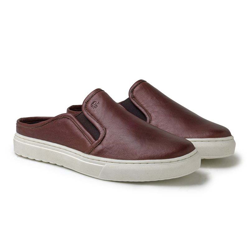 Mule Masculino Connect em Couro - Brown