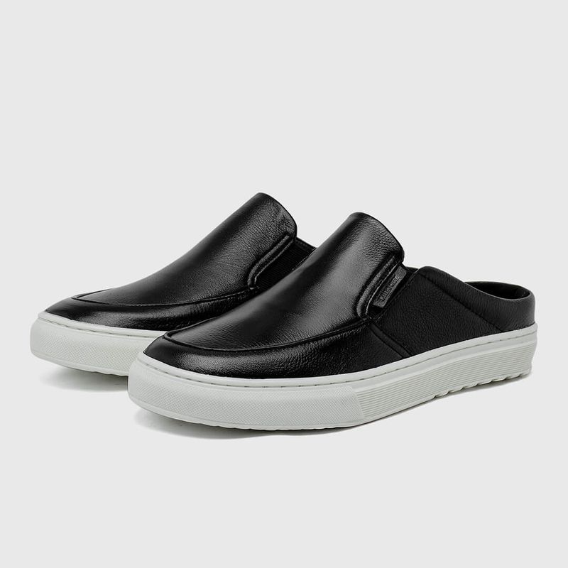 Mule Masculino Laroche Connect em Couro - Preto | Calçados Laroche