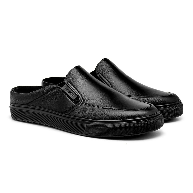 Mule Masculino Laroche Connect em Couro - Preto