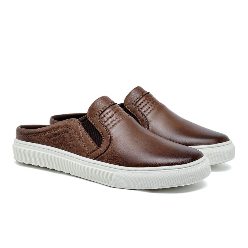 Mule Masculino Laroche Connect em Couro - Chocolate