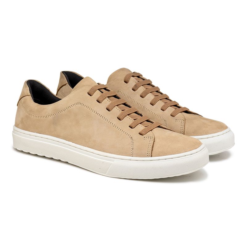 Sapatenis Masculino Laroche Connect em Couro - Taupe Creme E L