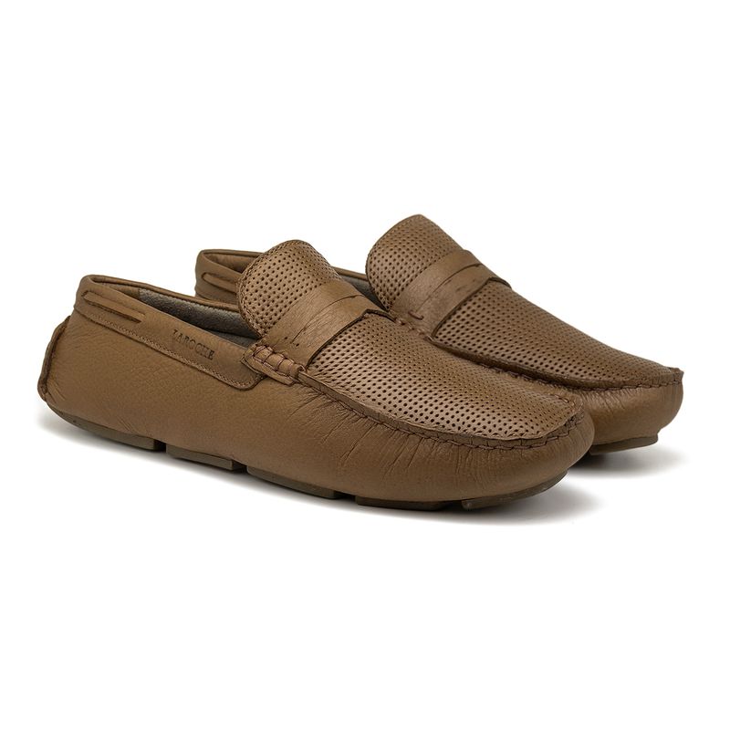 Mocassim Drive Creta em Couro - Conhaque E L