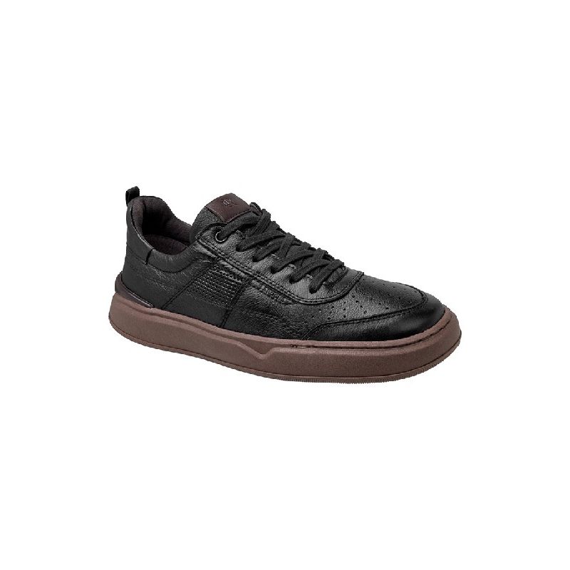 Sapatenis Casual Masculino Dublin em Couro - Preto E L