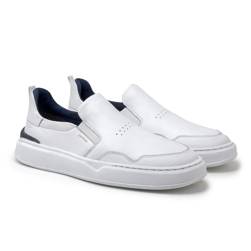 Slip On Yate Masculino Dublin em Couro - Branco