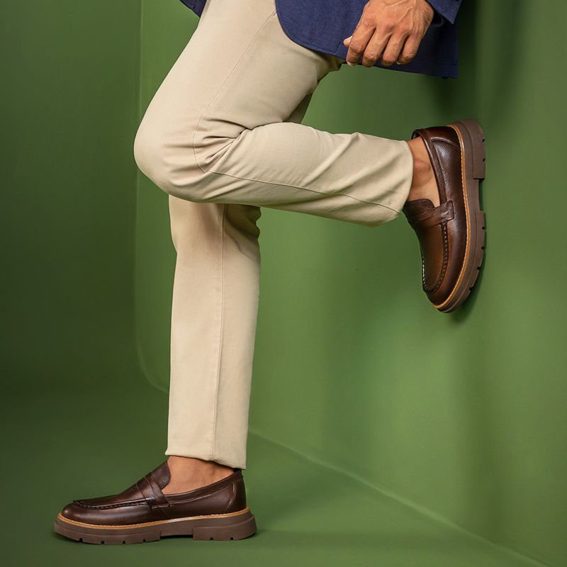 Sapato Loafer Laroche Everest em Couro - Café | Calçados Laroche