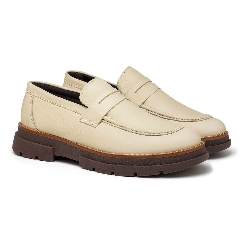 Sapato Loafer Laroche Everest em Couro - Marfim E L