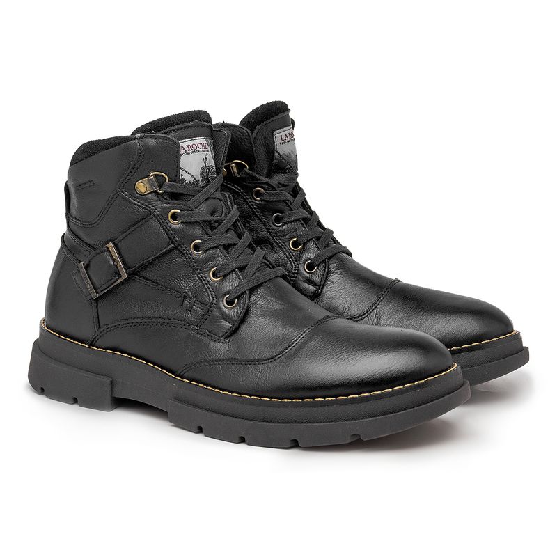 Bota Masculina Coturno Laroche Everest em Couro - Preto