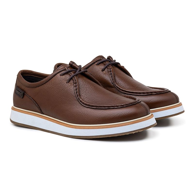 Sapato Casual Everest EVA Cacareco Em Couro - Conhaque E L