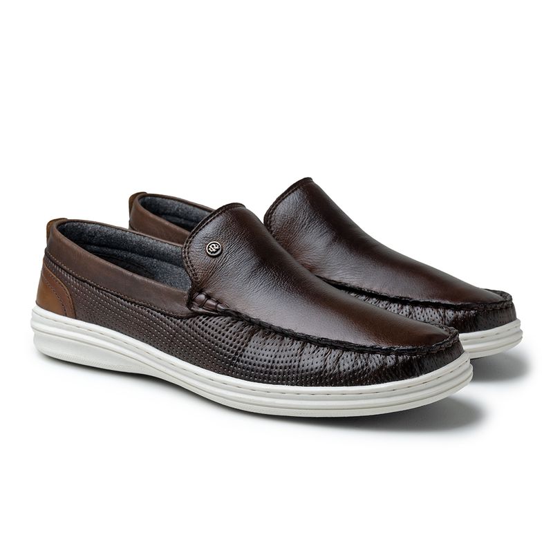Mocassim Masculino Rockport Dirk - Couro Natural Escuro 38