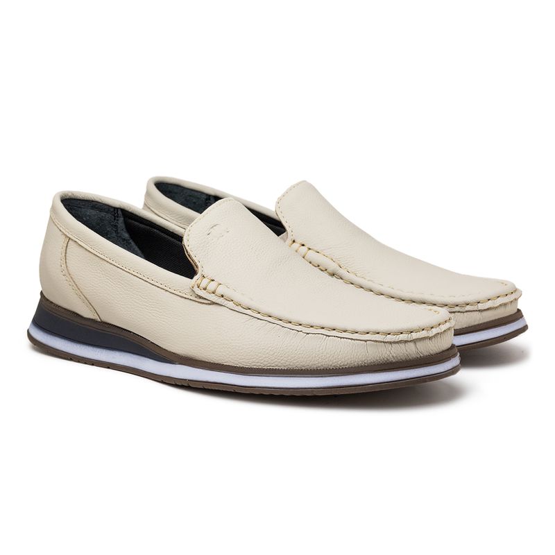 Mocassim Laroche Florença em Couro - Off White
