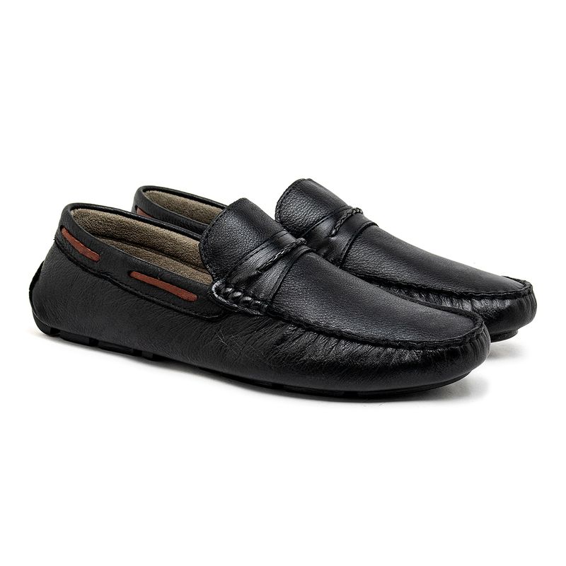Mocassim Masculino Laroche Genova em Couro - Preto