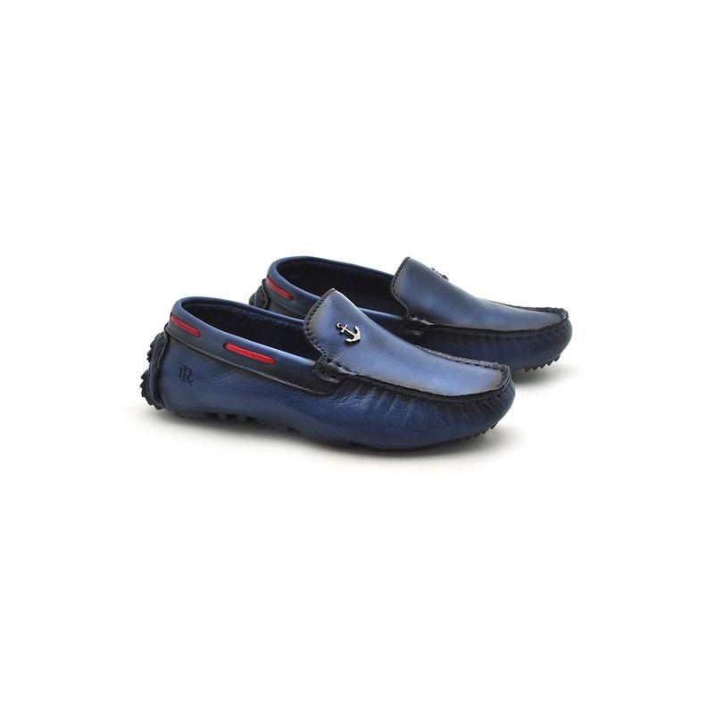 Mocassim Bali Infantil de Couro - Royal/Vermelho